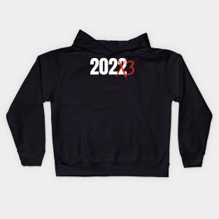 Crossed Out 2022 And Substituted 2023 Kids Hoodie